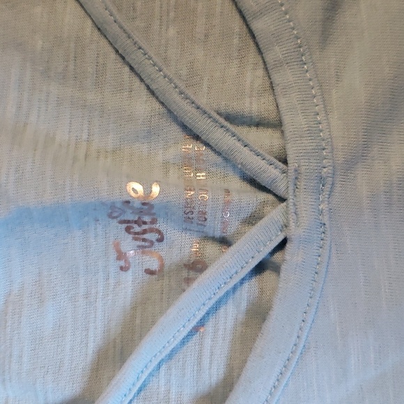 GIRLS JUSTICE SHORT SLEEVE SHIRT, RAINBOW HAIR DON'T CARE! SIZE 16 - Picture 3 of 3